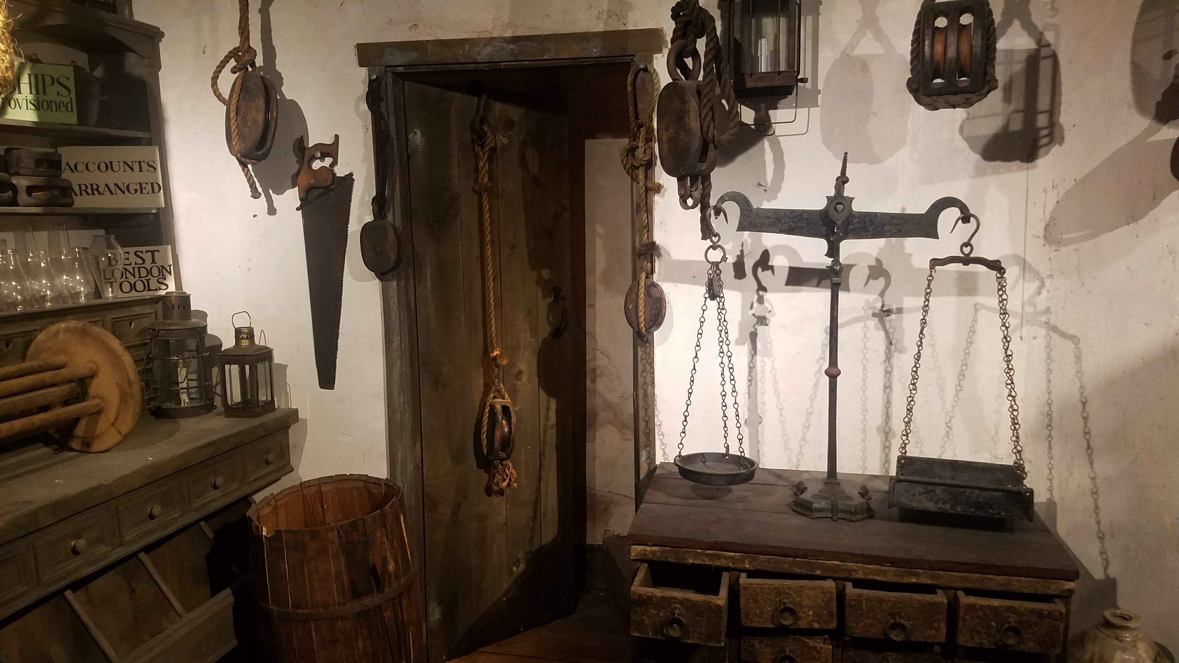 A recreated store in the London Docklands Museum