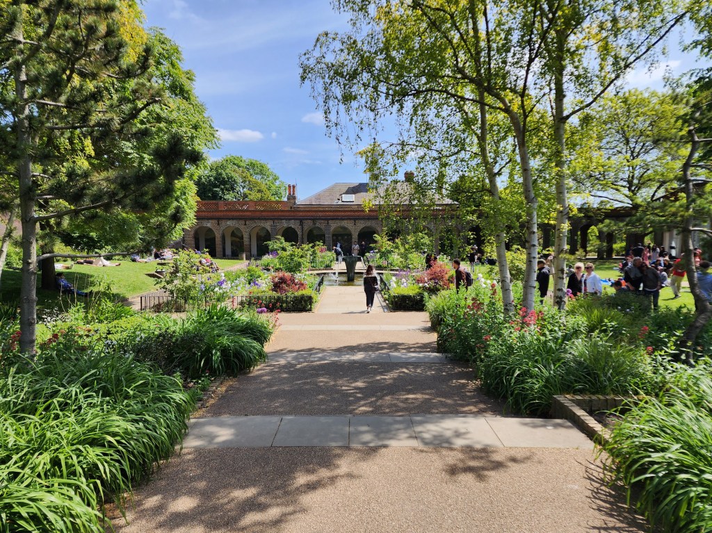 A wide garden path in London's Holland Park