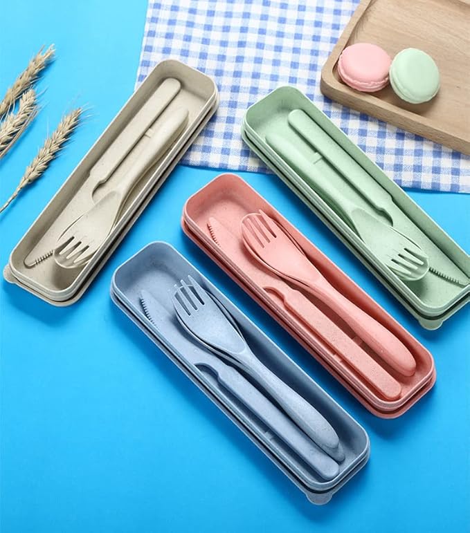 Colourful bamboo cutlery